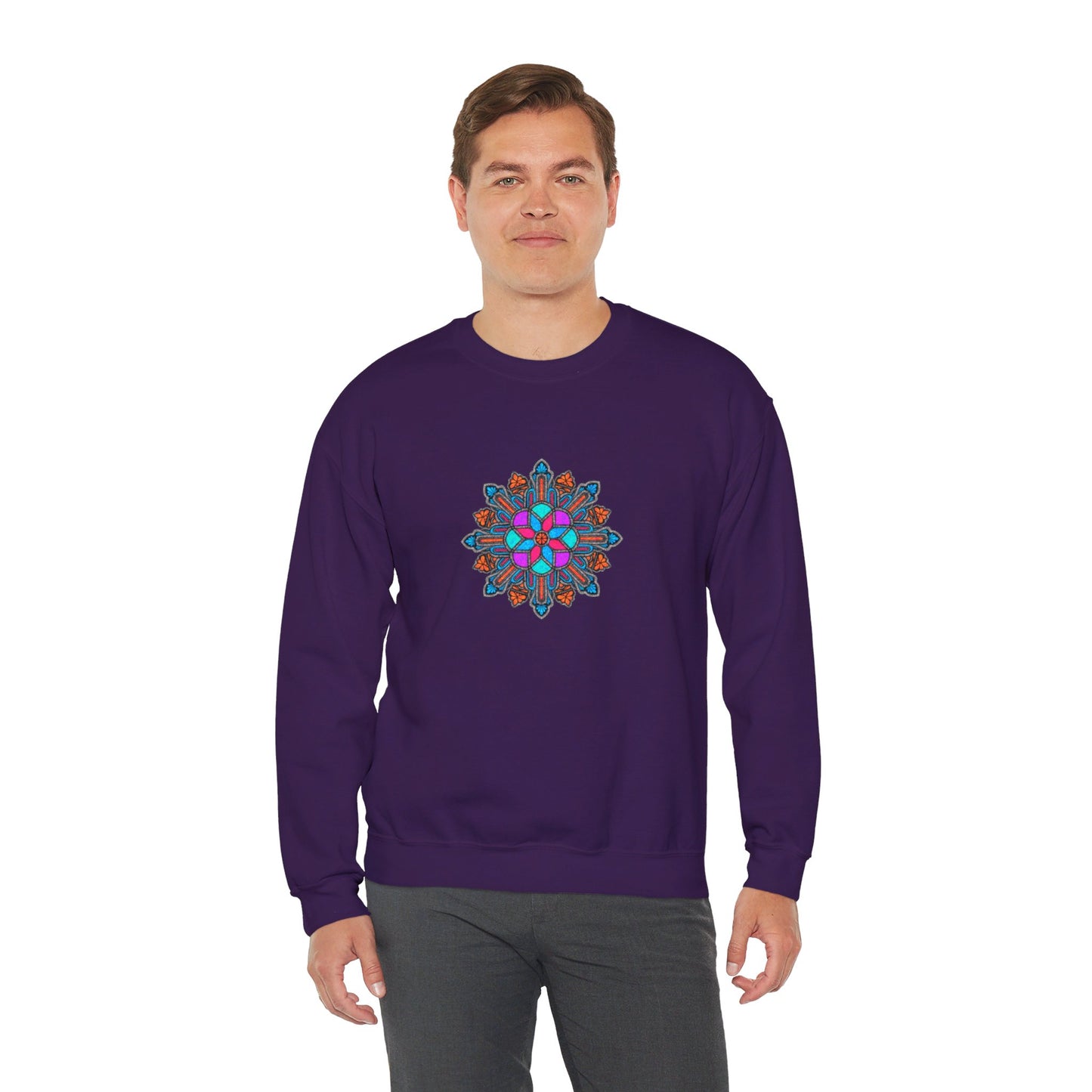 Concrete Flower V1 Dark Theme | Unisex Heavy Blend™ Crewneck Sweatshirt