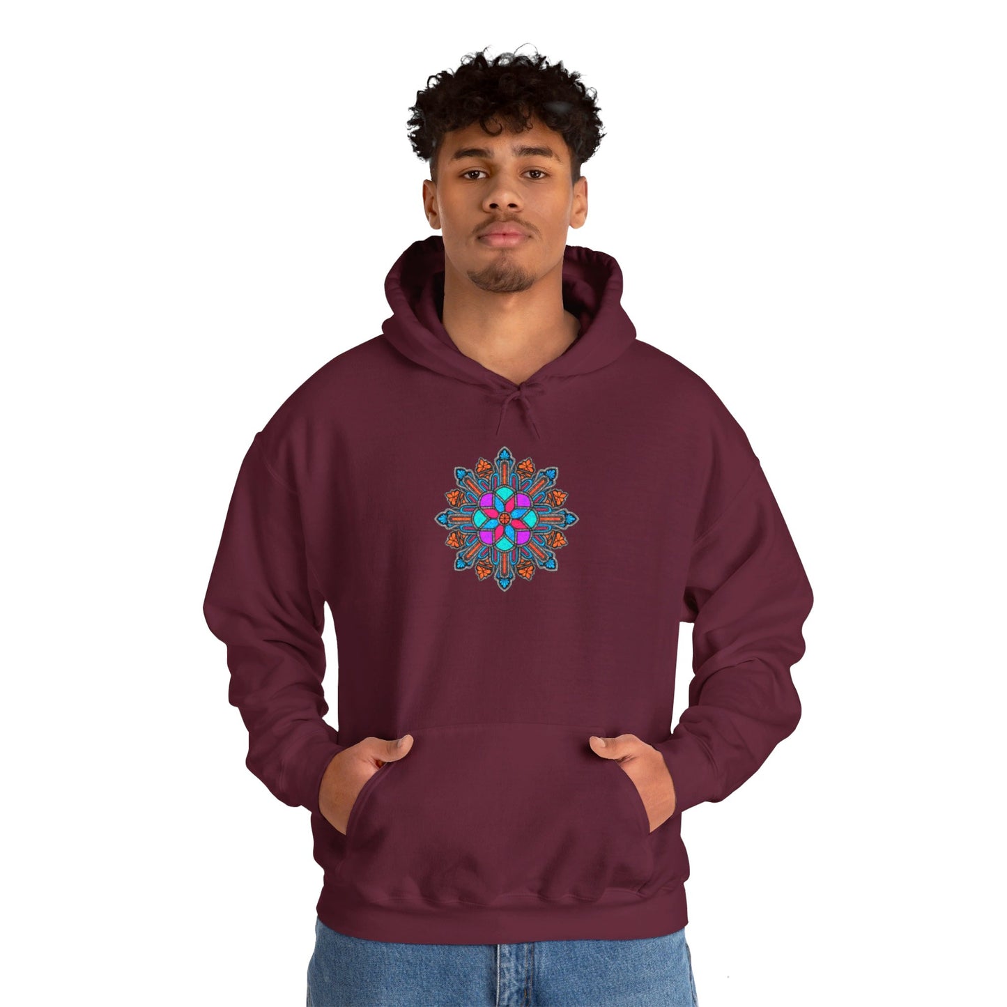 Concrete Flower V1 Dark Theme | Unisex Heavy Blend™ Hooded Sweatshirt