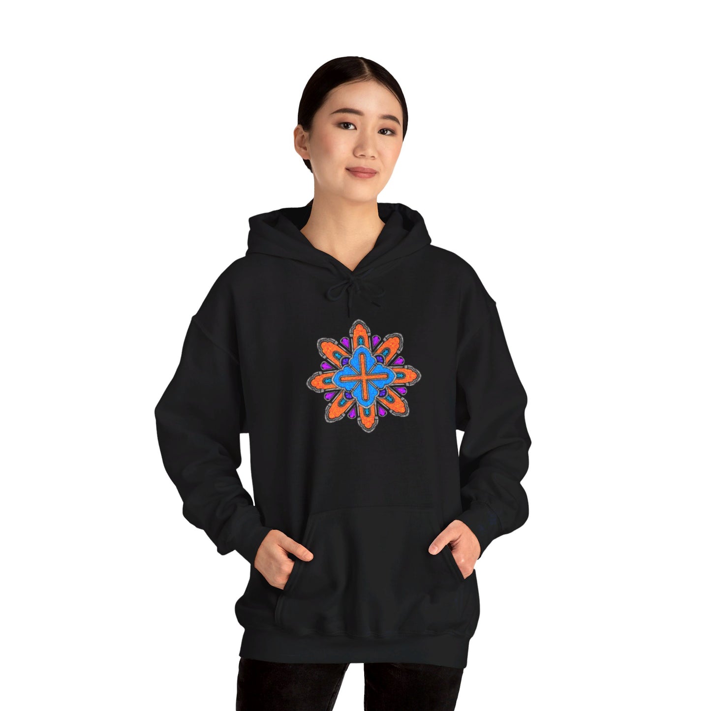 Concrete Flower V3 Dark Theme | Unisex Heavy Blend™ Hooded Sweatshirt