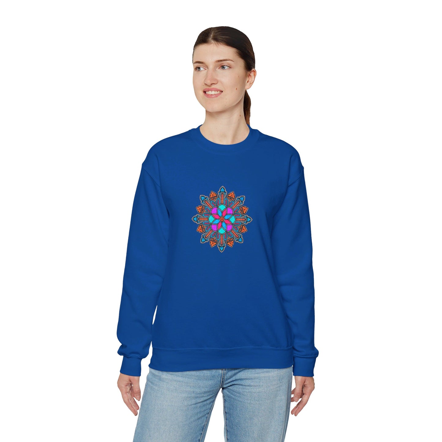 Concrete Flower V1 Dark Theme | Unisex Heavy Blend™ Crewneck Sweatshirt