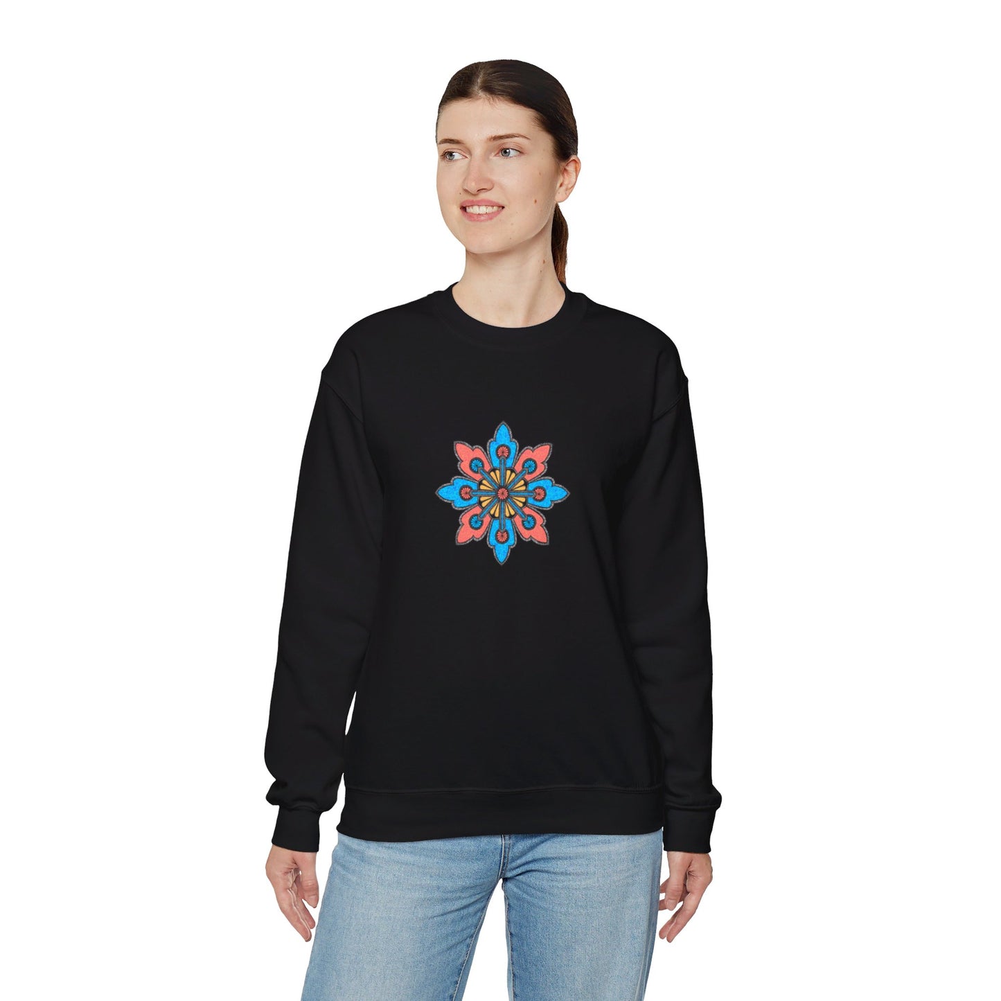 Concrete Flower V2 Dark Theme | Unisex Heavy Blend™ Crewneck Sweatshirt