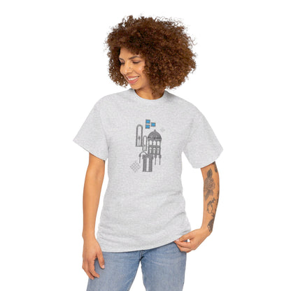 Blue Windows & Dark Silhouettes l Unisex Heavy Cotton Tee