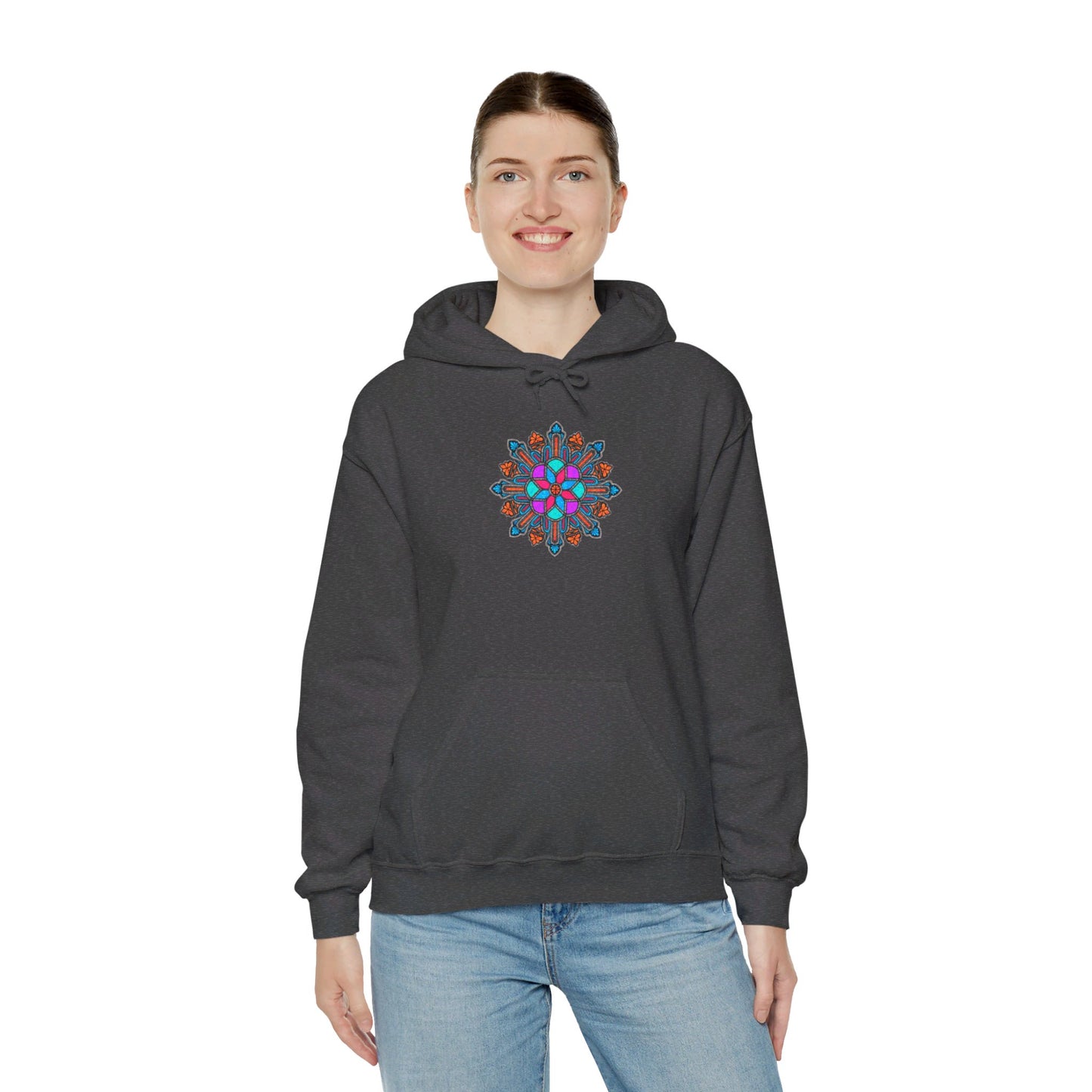 Concrete Flower V1 Dark Theme | Unisex Heavy Blend™ Hooded Sweatshirt