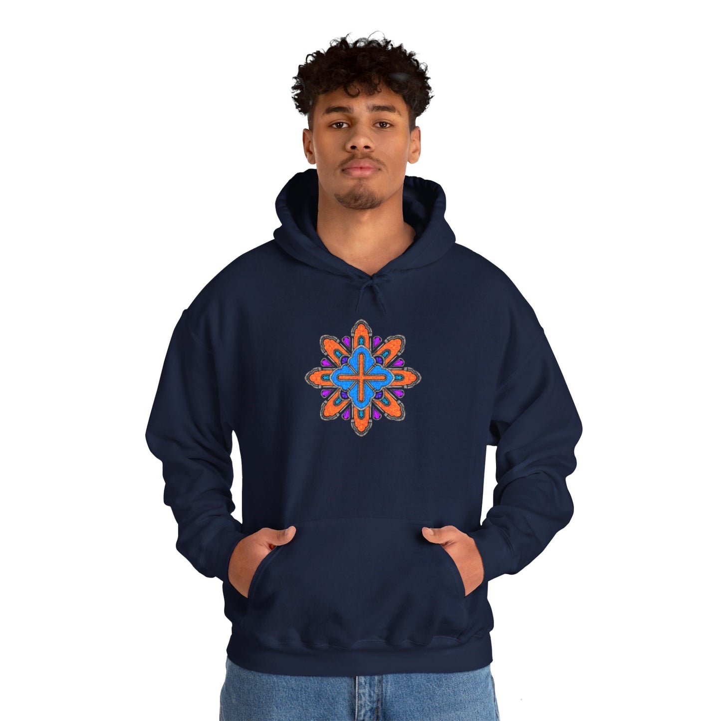 Concrete Flower V3 Dark Theme | Unisex Heavy Blend™ Hooded Sweatshirt