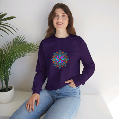 Concrete Flower V1 Dark Theme | Unisex Heavy Blend™ Crewneck Sweatshirt