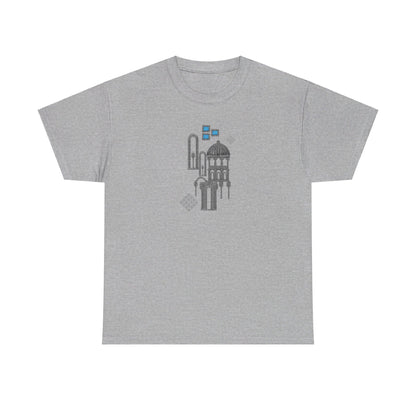 Blue Windows & Dark Silhouettes l Unisex Heavy Cotton Tee