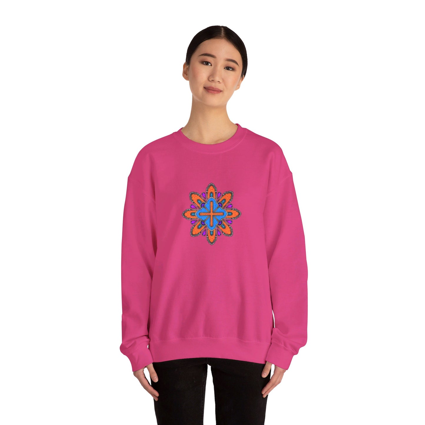 Concrete Flower V3 Dark Theme | Unisex Heavy Blend™ Crewneck Sweatshirt