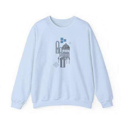 Blue Windows & Dark Silhouettes | Unisex Heavy Blend™ Crewneck Sweatshirt