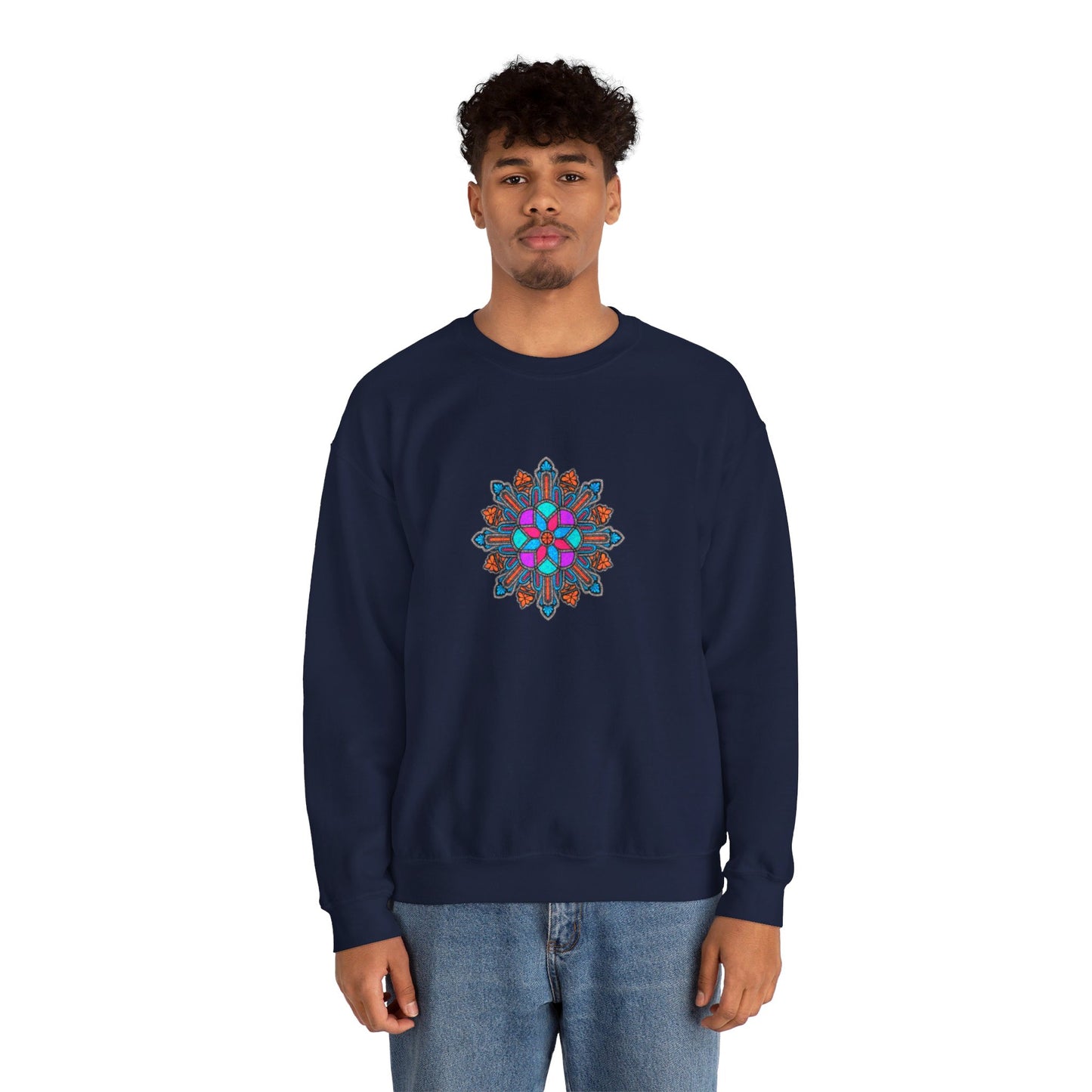 Concrete Flower V1 Dark Theme | Unisex Heavy Blend™ Crewneck Sweatshirt