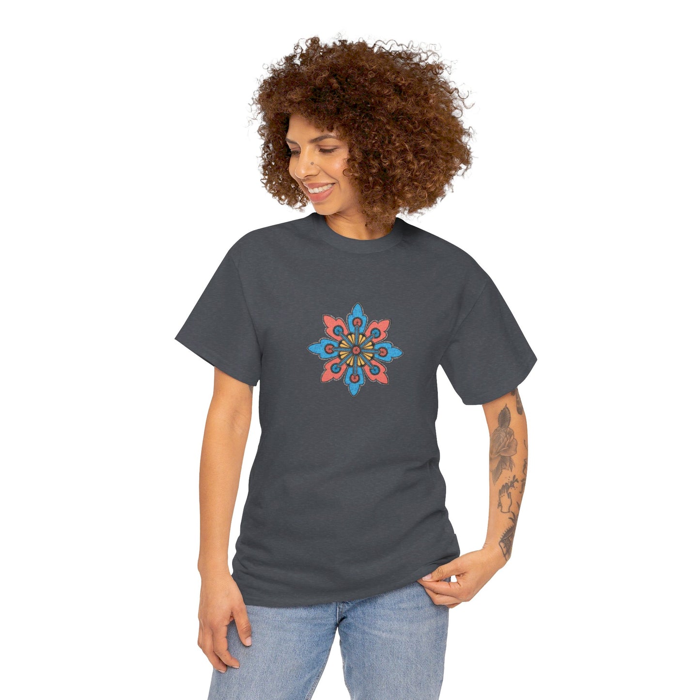 Concrete Flower V2 Dark Theme l Unisex Heavy Cotton Tee