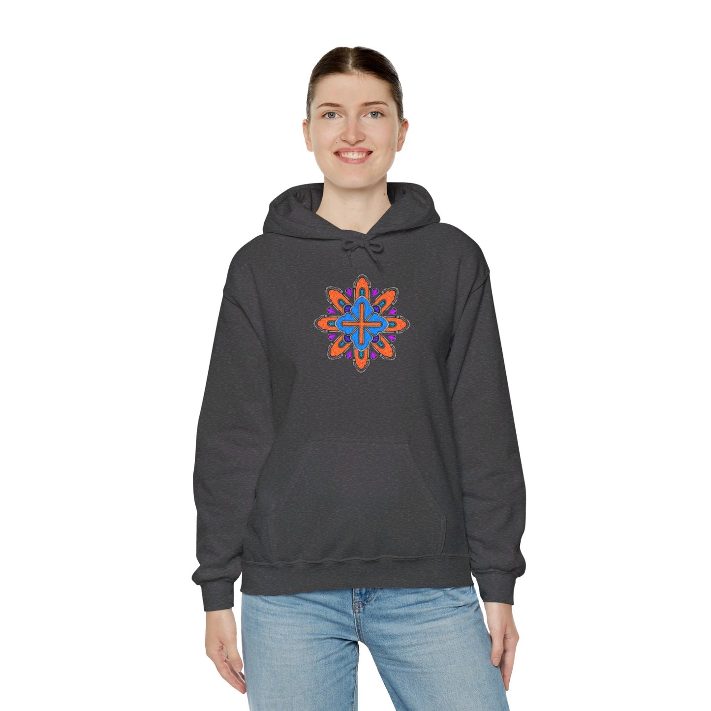 Concrete Flower V3 Dark Theme | Unisex Heavy Blend™ Hooded Sweatshirt