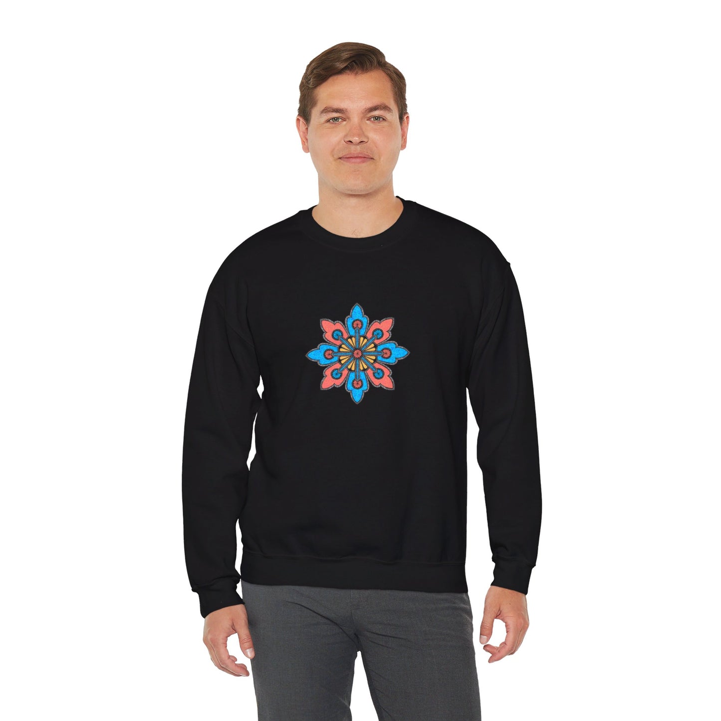 Concrete Flower V2 Dark Theme | Unisex Heavy Blend™ Crewneck Sweatshirt