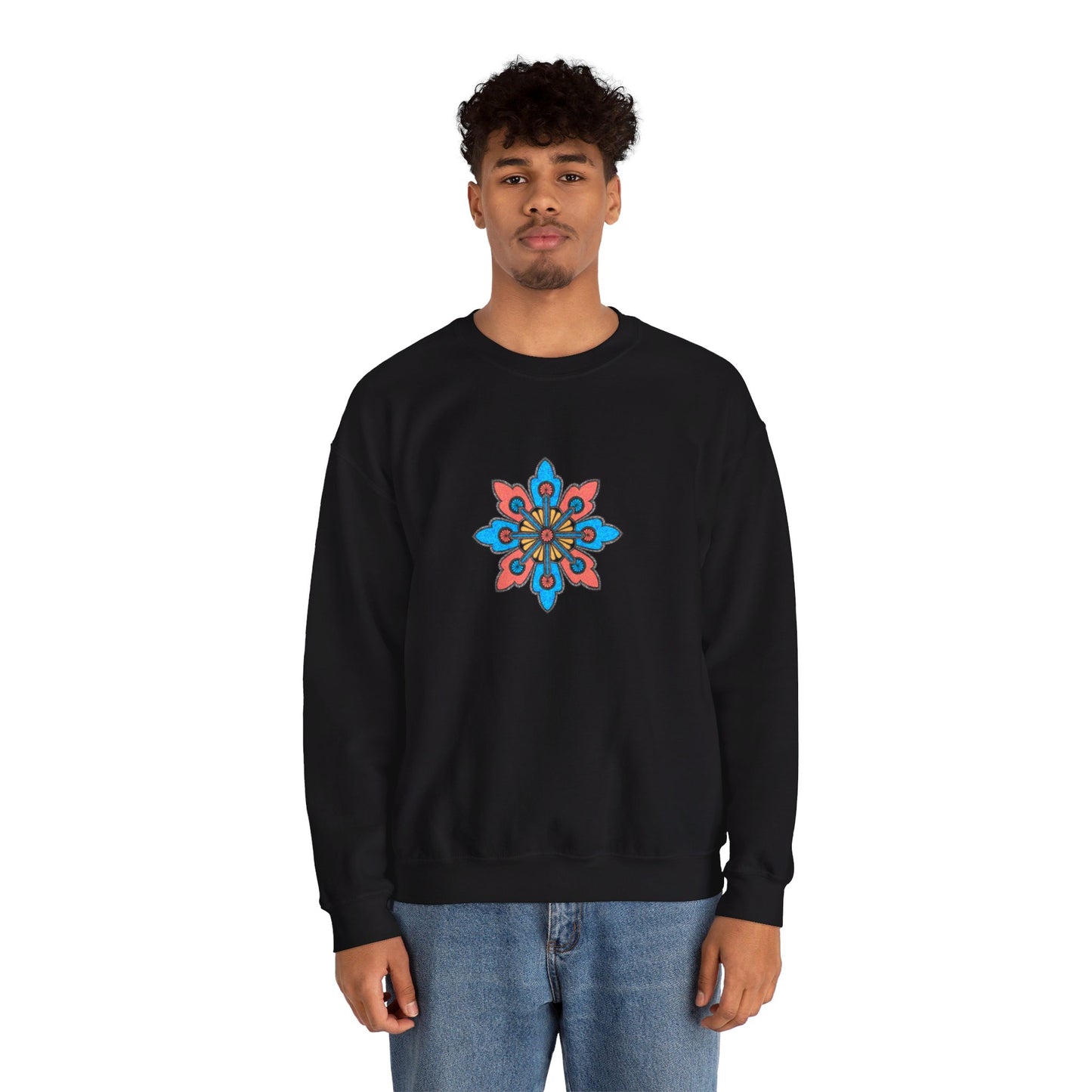 Concrete Flower V2 Dark Theme | Unisex Heavy Blend™ Crewneck Sweatshirt