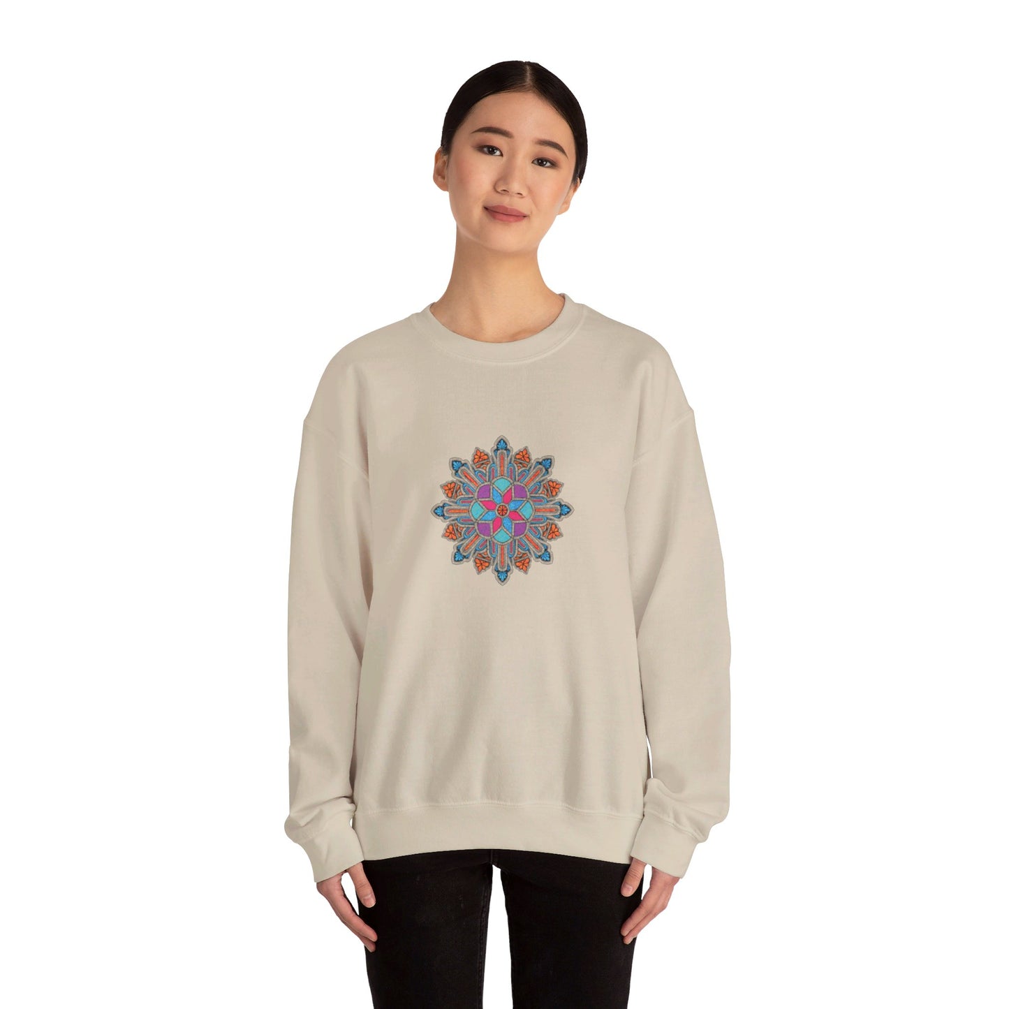 Concrete Flower V1 Light Theme | Unisex Heavy Blend™ Crewneck Sweatshirt