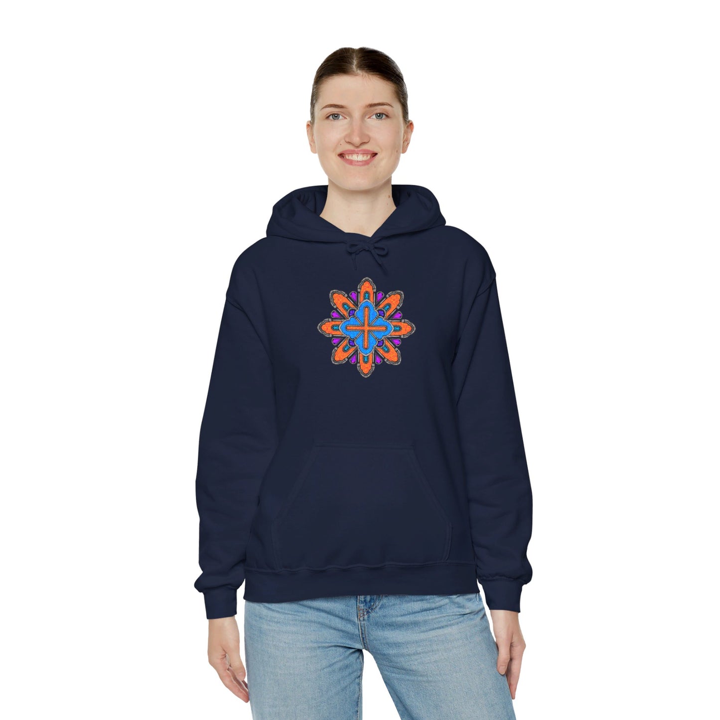 Concrete Flower V3 Dark Theme | Unisex Heavy Blend™ Hooded Sweatshirt