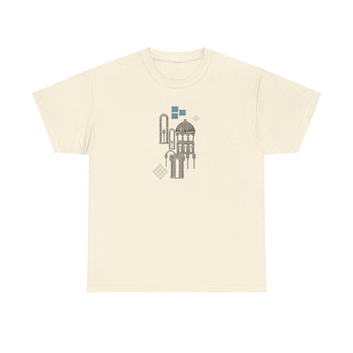 Blue Windows & Dark Silhouettes l Unisex Heavy Cotton Tee