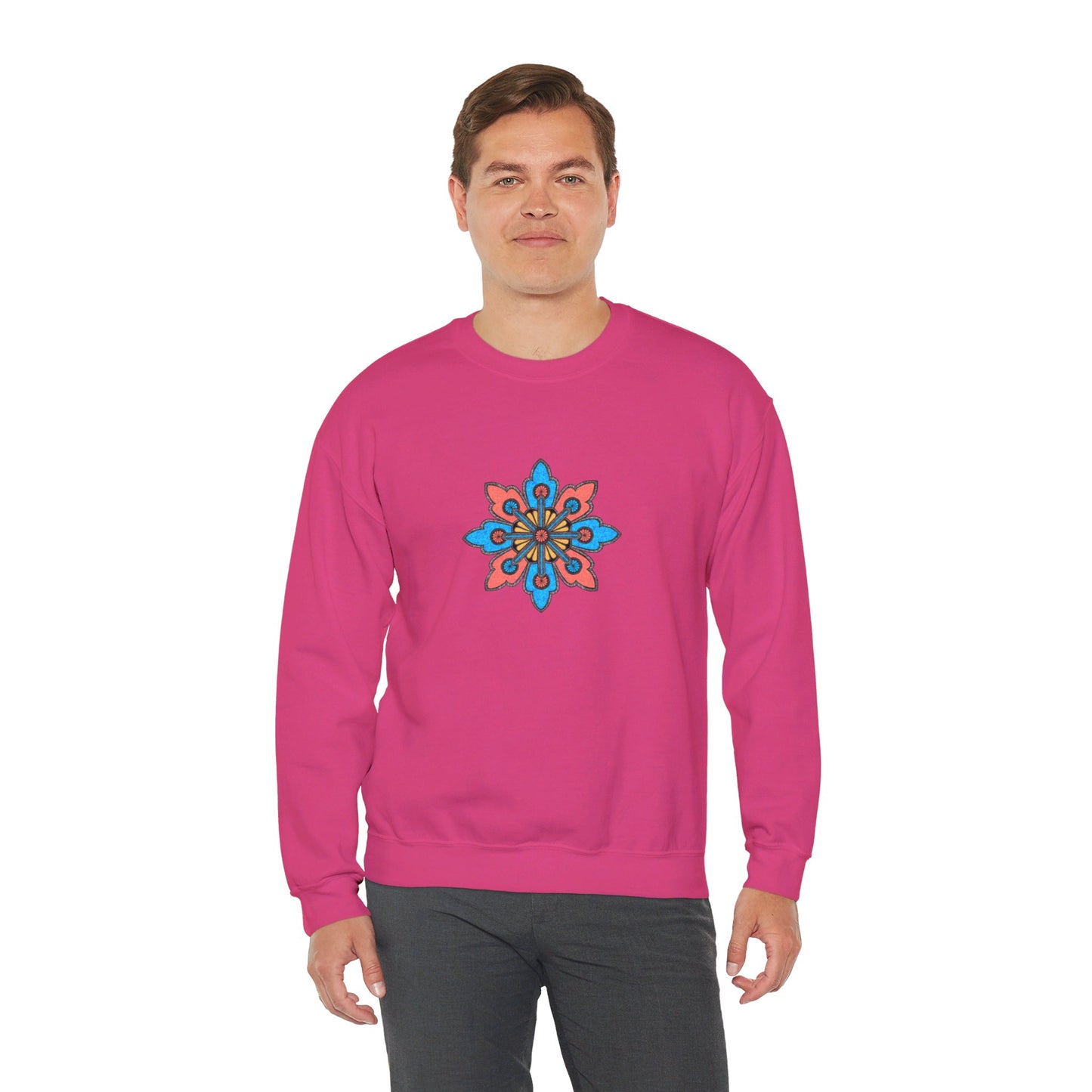 Concrete Flower V2 Dark Theme | Unisex Heavy Blend™ Crewneck Sweatshirt