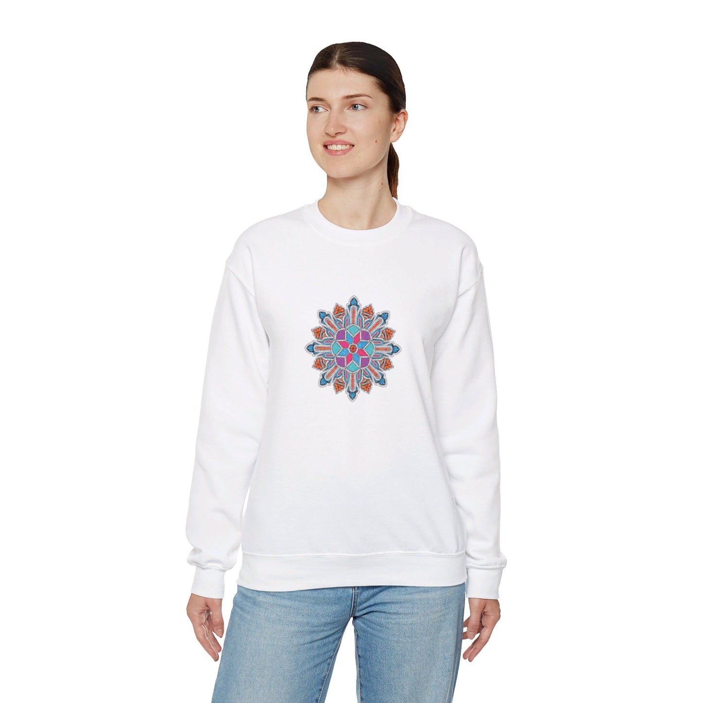 Concrete Flower V1 Light Theme | Unisex Heavy Blend™ Crewneck Sweatshirt