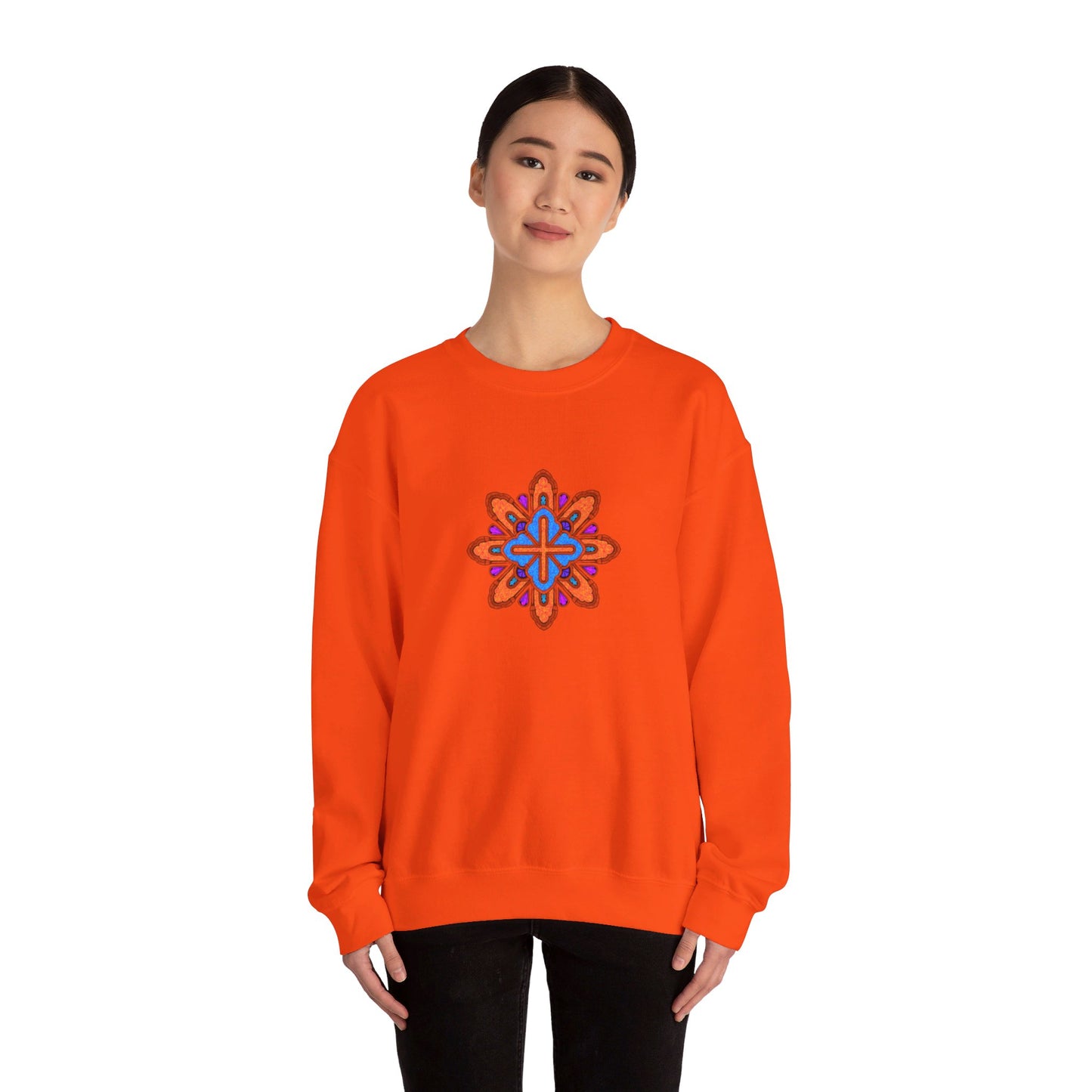 Concrete Flower V3 Light Theme | Unisex Heavy Blend™ Crewneck Sweatshirt