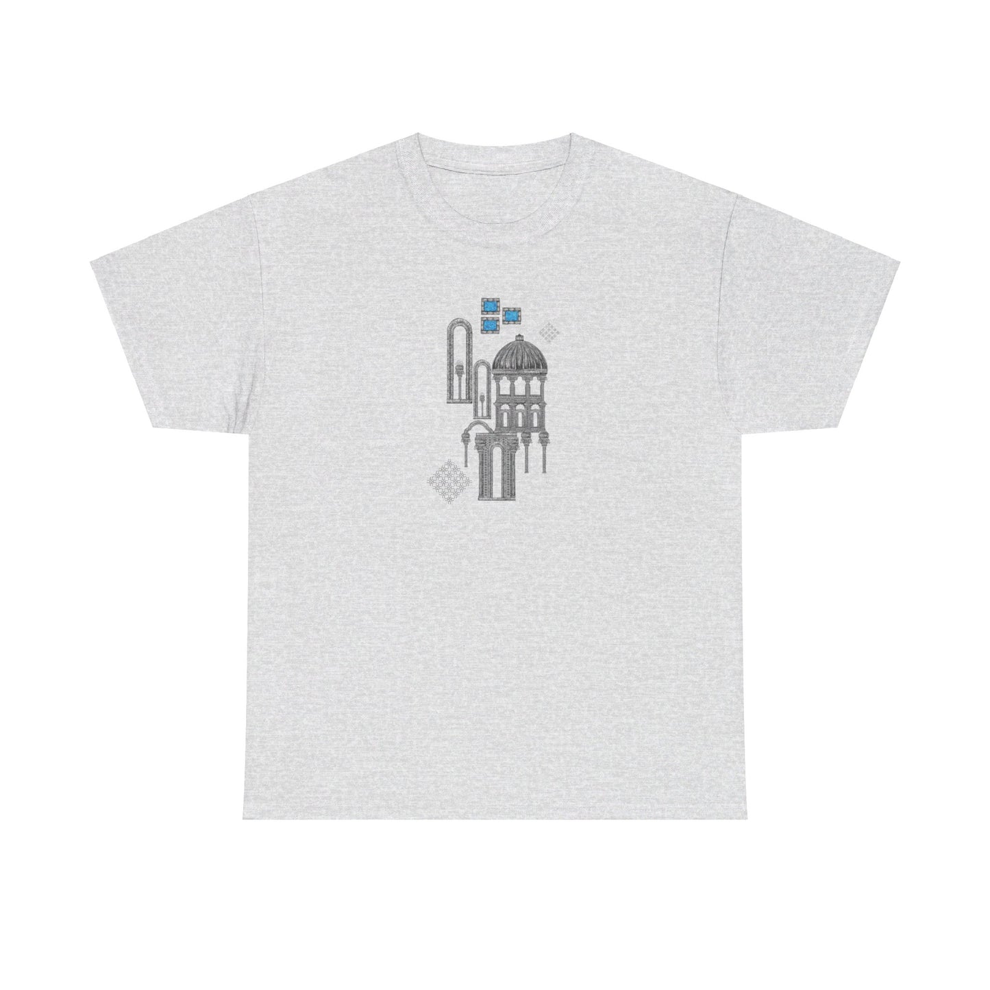 Blue Windows & Dark Silhouettes l Unisex Heavy Cotton Tee