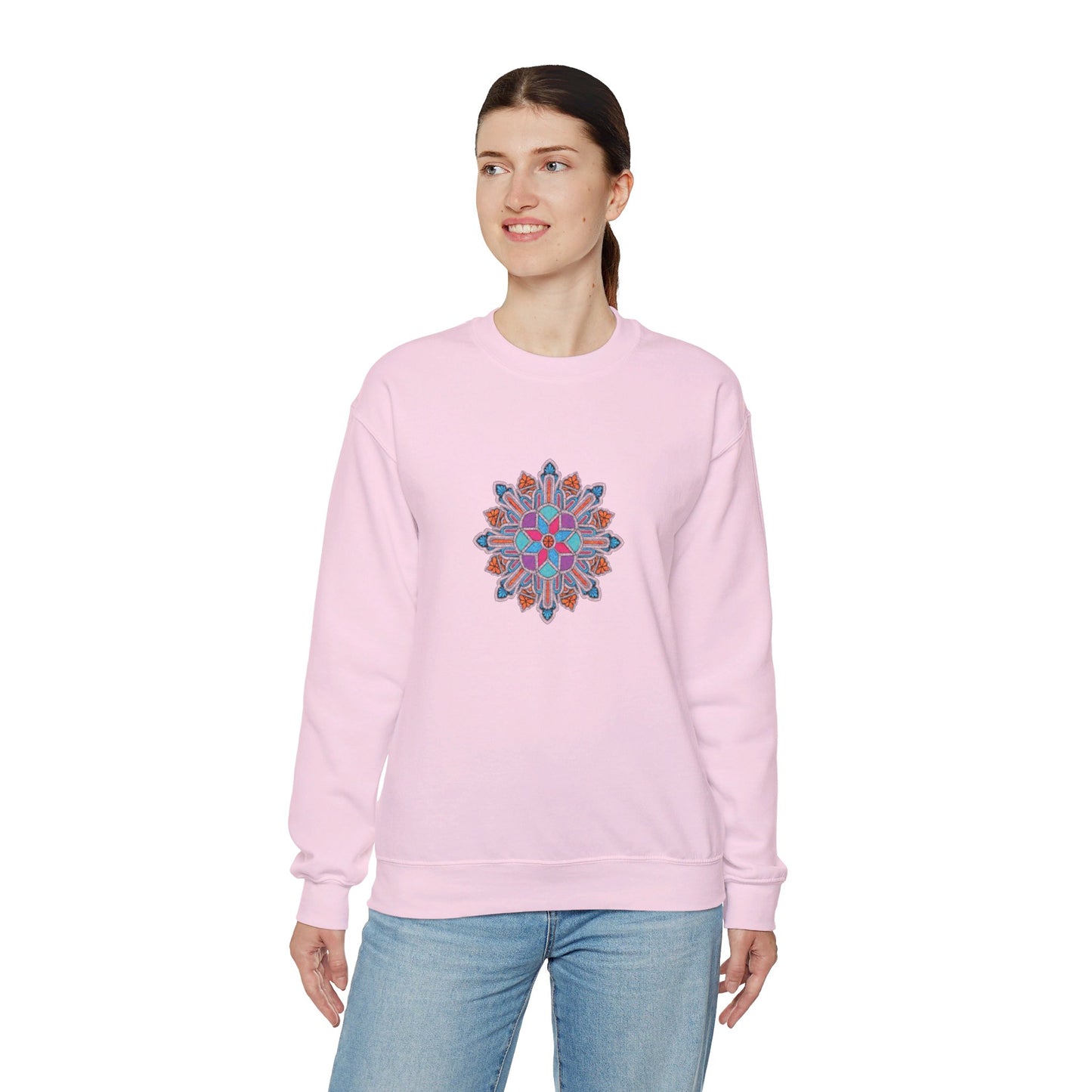 Concrete Flower V1 Light Theme | Unisex Heavy Blend™ Crewneck Sweatshirt