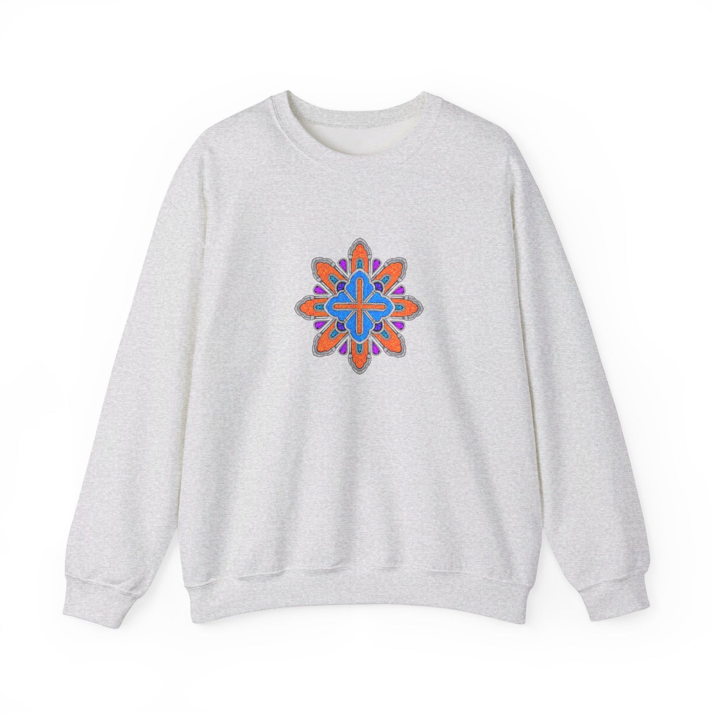 Concrete Flower V3 Light Theme | Unisex Heavy Blend™ Crewneck Sweatshirt