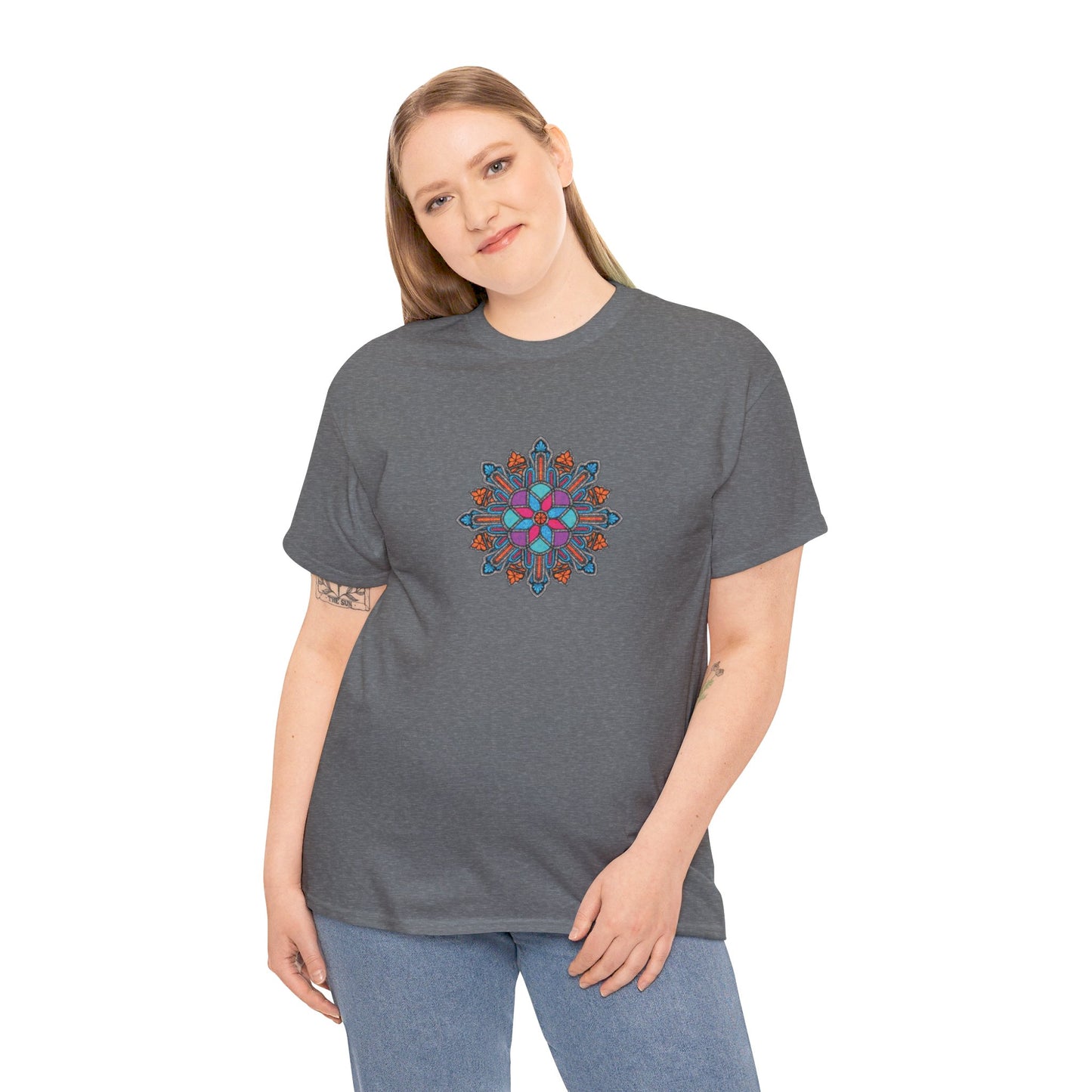 Concrete Flower V1 Dark Theme l Unisex Heavy Cotton Tee