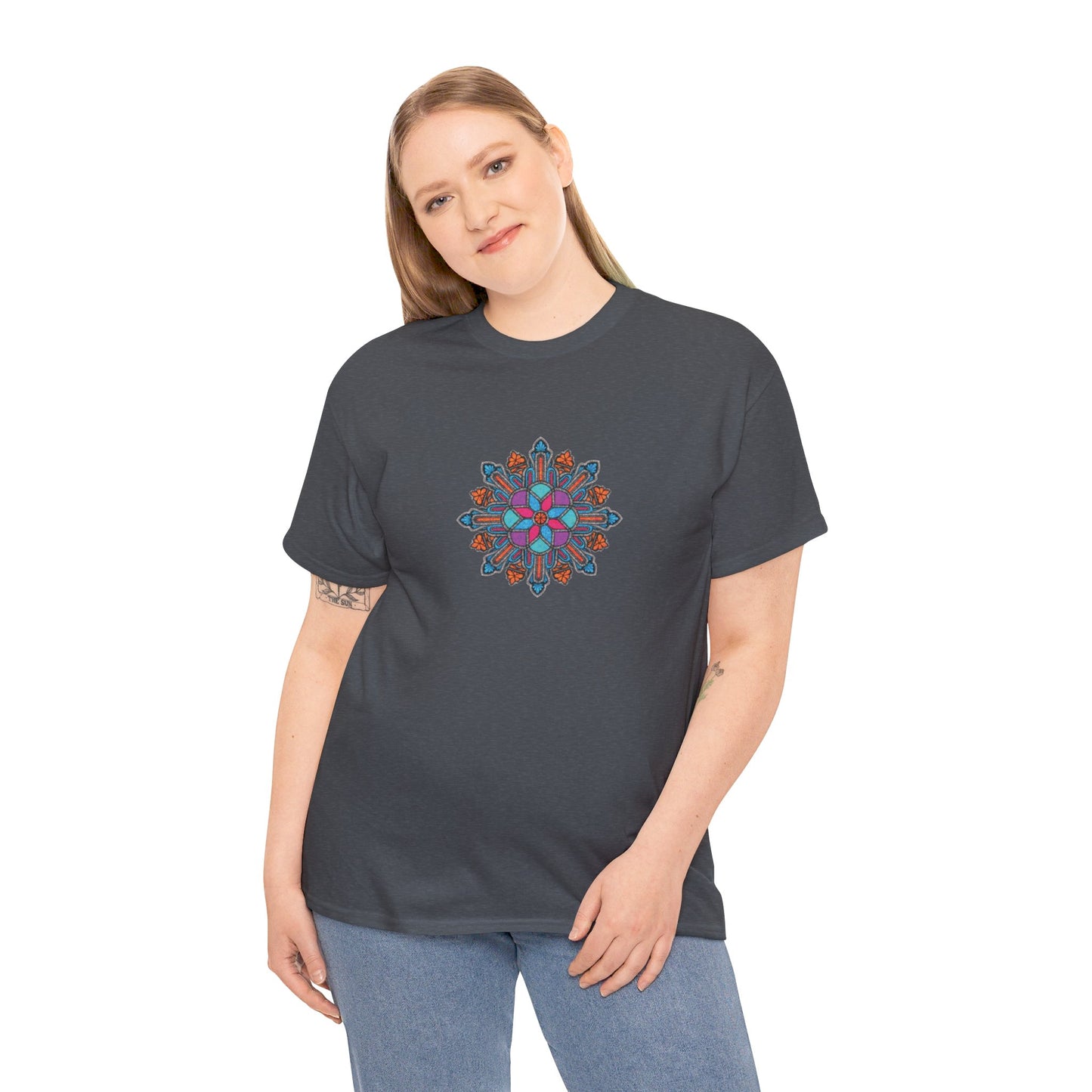 Concrete Flower V1 Dark Theme l Unisex Heavy Cotton Tee