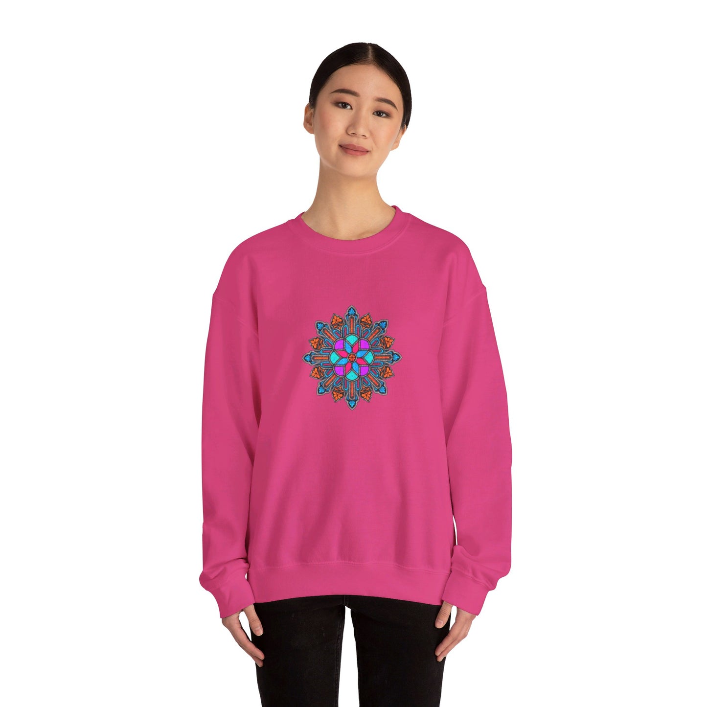 Concrete Flower V1 Dark Theme | Unisex Heavy Blend™ Crewneck Sweatshirt