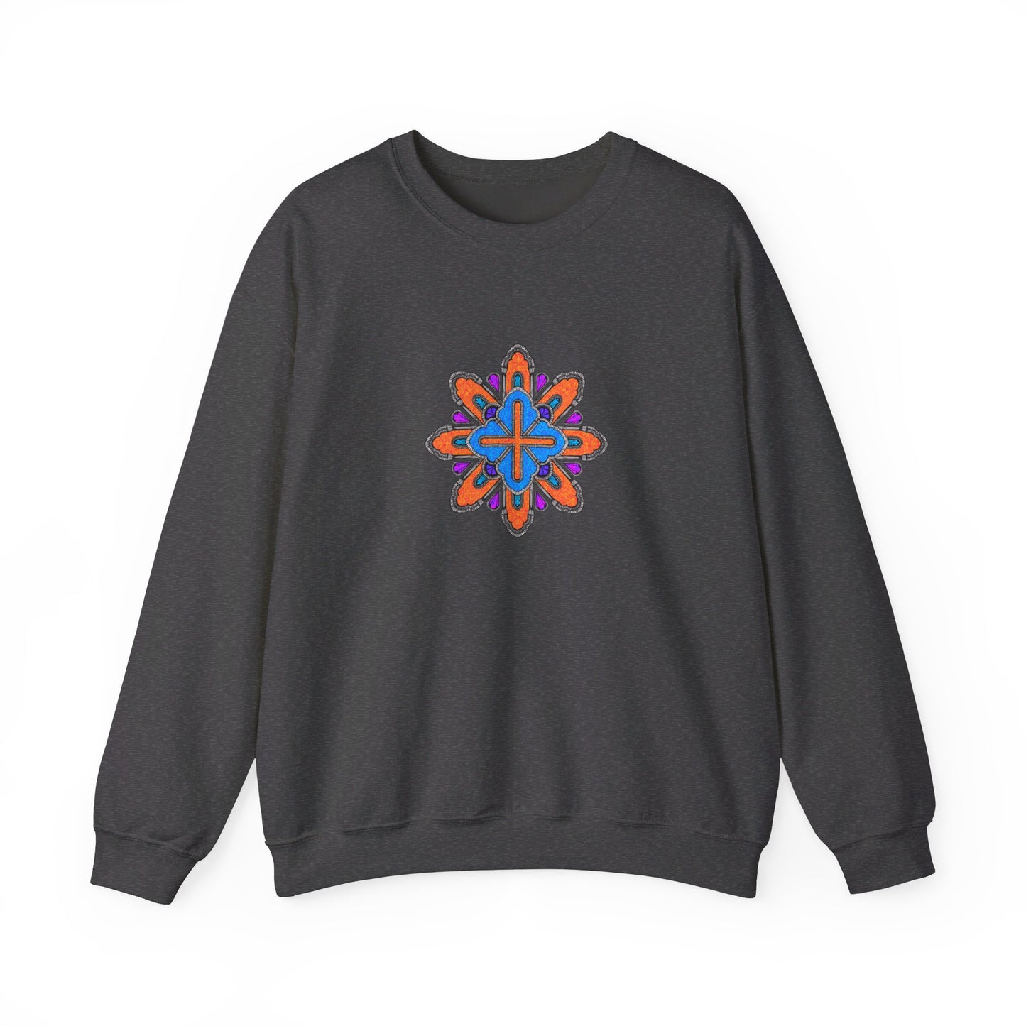 Concrete Flower V3 Dark Theme | Unisex Heavy Blend™ Crewneck Sweatshirt