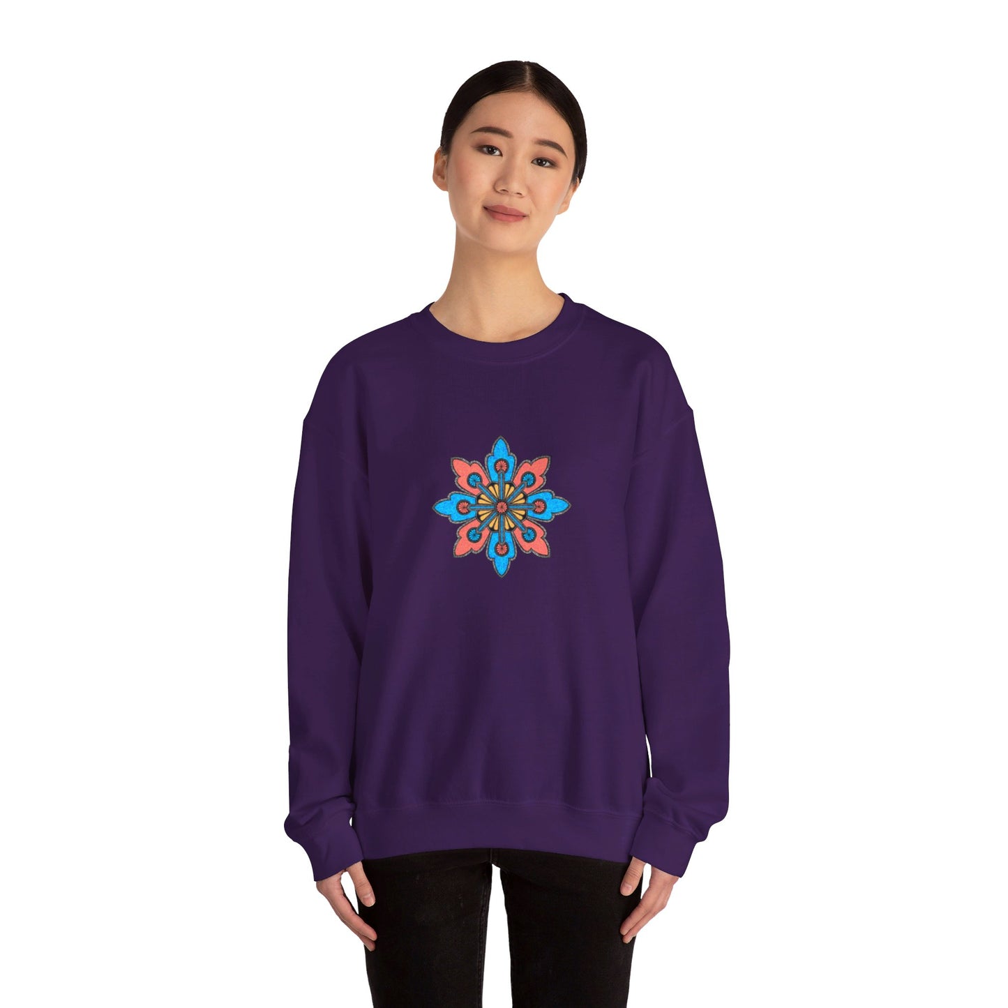 Concrete Flower V2 Dark Theme | Unisex Heavy Blend™ Crewneck Sweatshirt