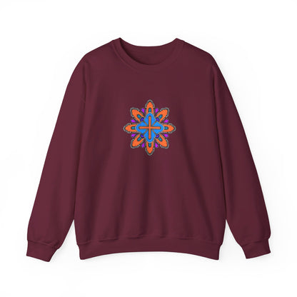 Concrete Flower V3 Dark Theme | Unisex Heavy Blend™ Crewneck Sweatshirt