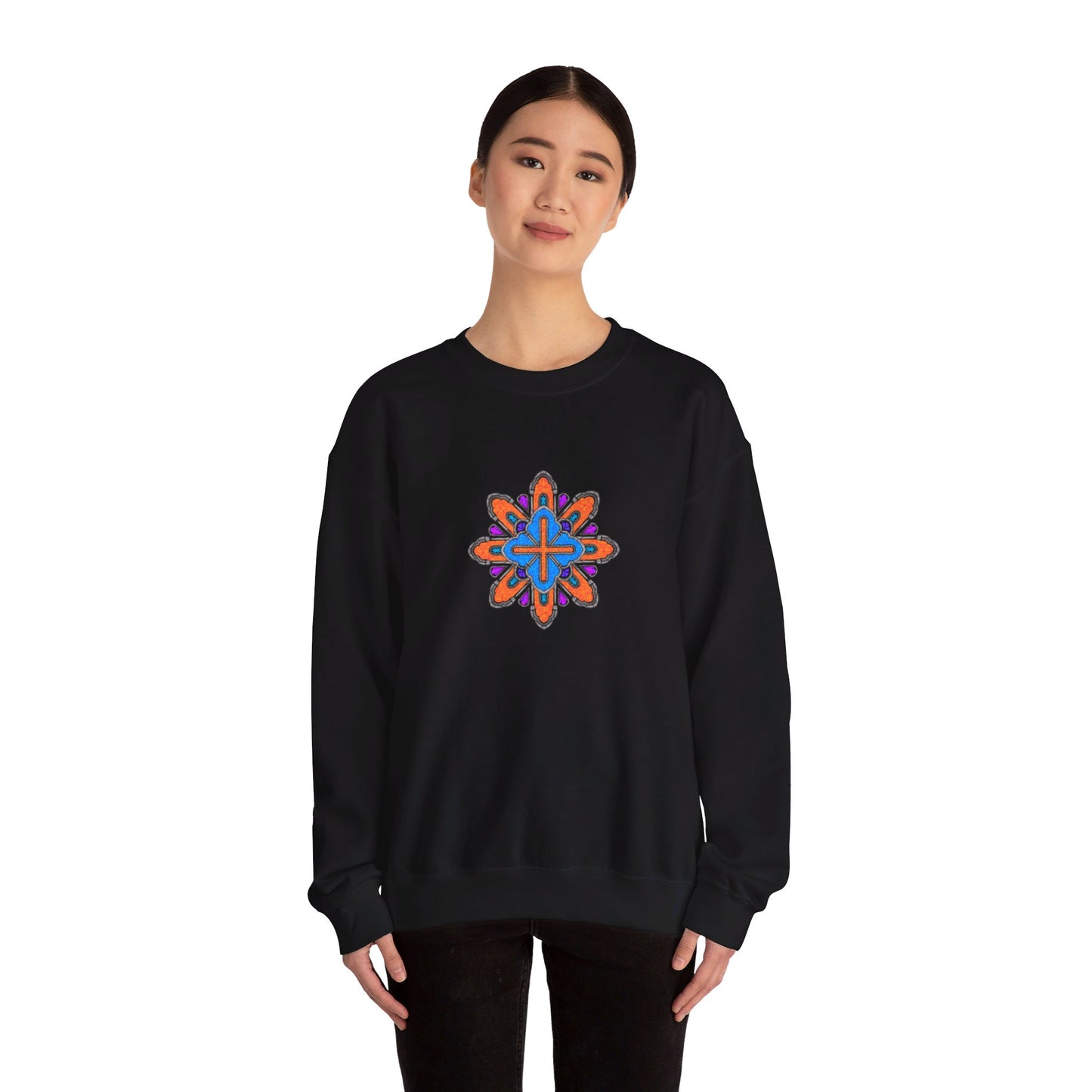 Concrete Flower V3 Dark Theme | Unisex Heavy Blend™ Crewneck Sweatshirt