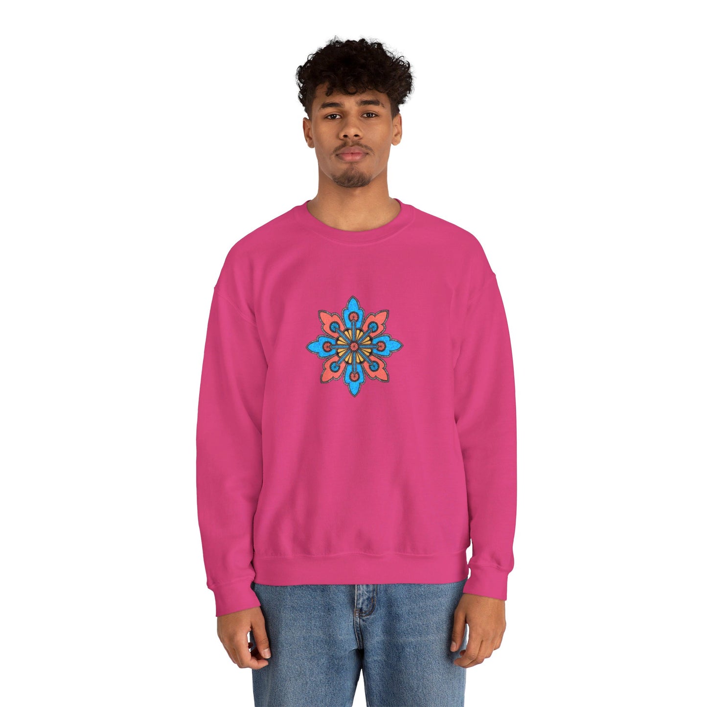 Concrete Flower V2 Dark Theme | Unisex Heavy Blend™ Crewneck Sweatshirt