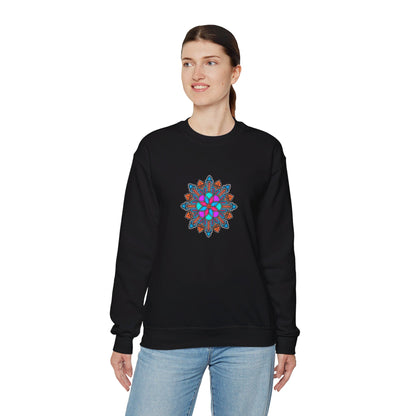 Concrete Flower V1 Dark Theme | Unisex Heavy Blend™ Crewneck Sweatshirt