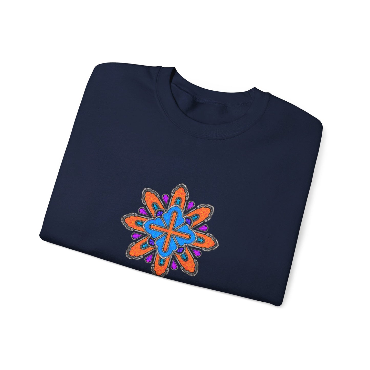 Concrete Flower V3 Dark Theme | Unisex Heavy Blend™ Crewneck Sweatshirt