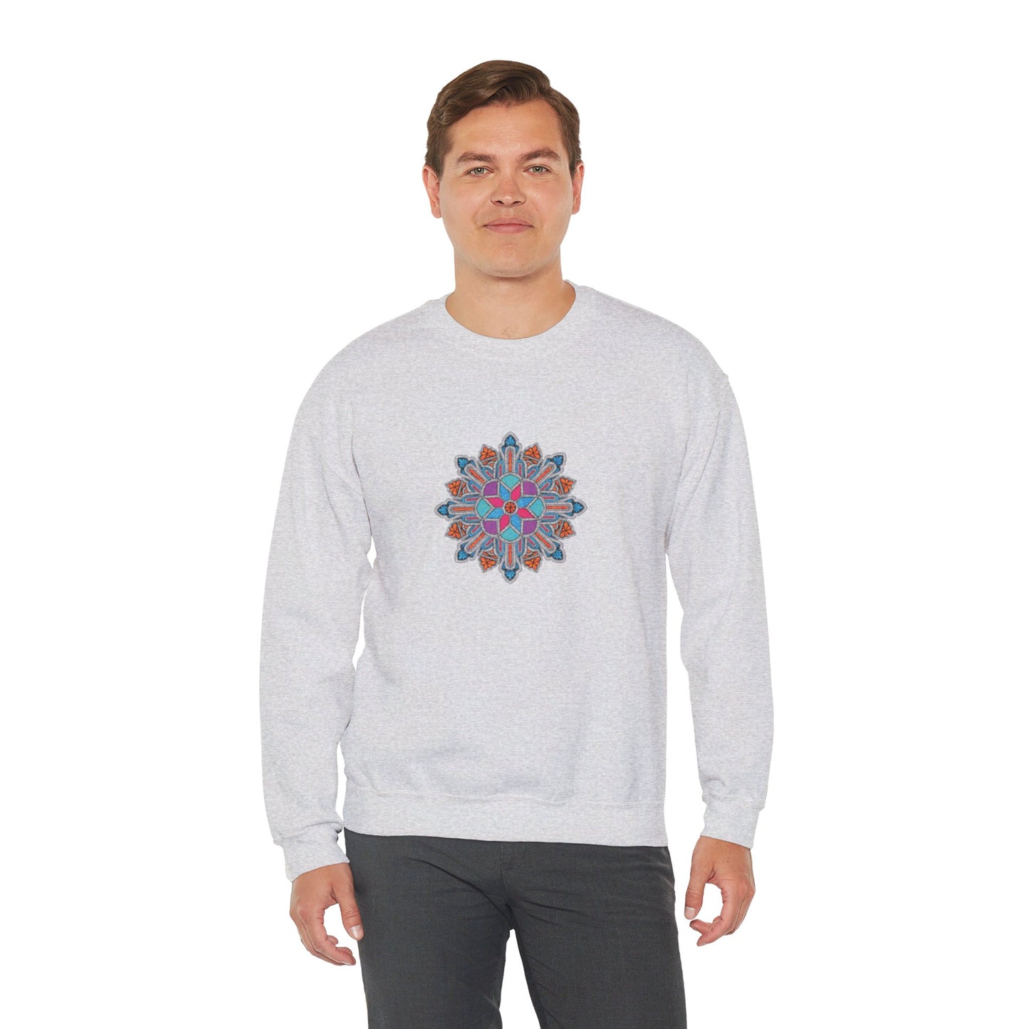 Concrete Flower V1 Light Theme | Unisex Heavy Blend™ Crewneck Sweatshirt