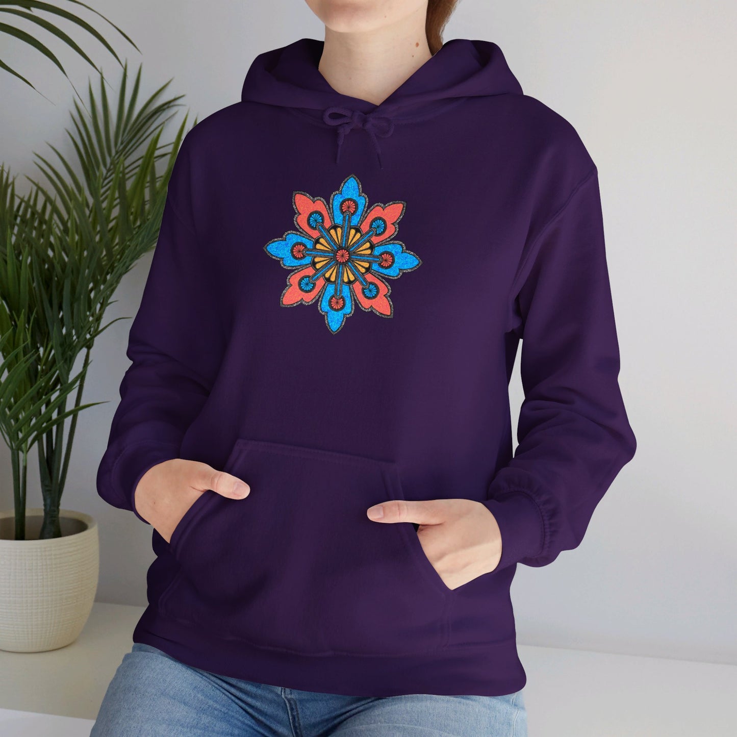 Concrete Flower V2 Dark Theme | Unisex Heavy Blend™ Hooded Sweatshirt