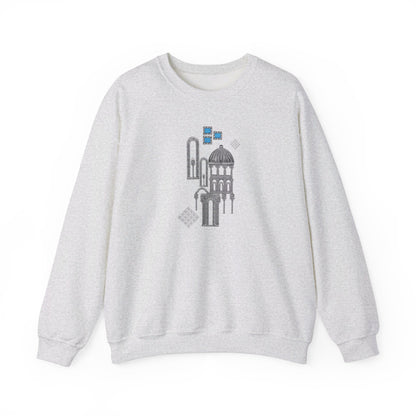 Blue Windows & Dark Silhouettes | Unisex Heavy Blend™ Crewneck Sweatshirt