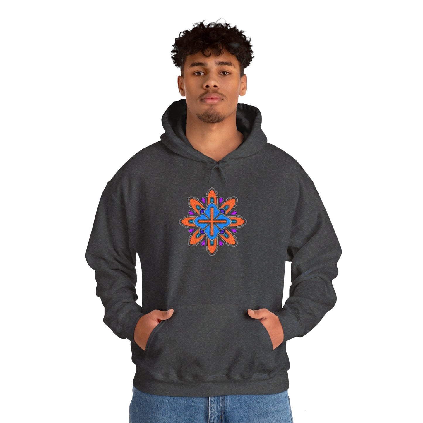 Concrete Flower V3 Dark Theme | Unisex Heavy Blend™ Hooded Sweatshirt