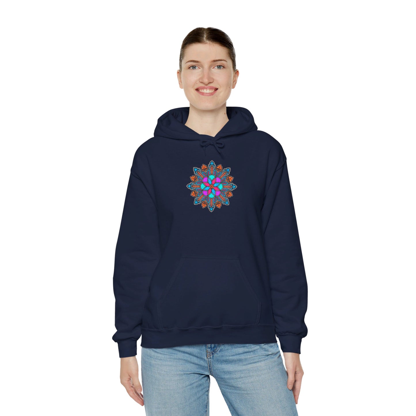 Concrete Flower V1 Dark Theme | Unisex Heavy Blend™ Hooded Sweatshirt