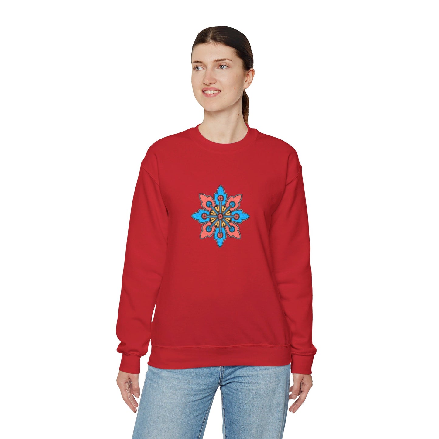 Concrete Flower V2 Dark Theme | Unisex Heavy Blend™ Crewneck Sweatshirt