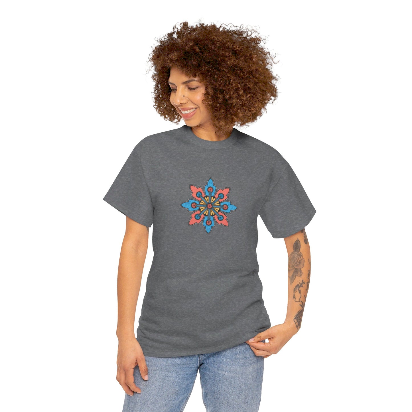 Concrete Flower V2 Dark Theme l Unisex Heavy Cotton Tee