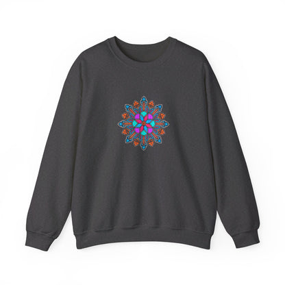 Concrete Flower V1 Dark Theme | Unisex Heavy Blend™ Crewneck Sweatshirt