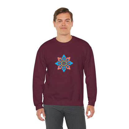 Concrete Flower V2 Dark Theme | Unisex Heavy Blend™ Crewneck Sweatshirt