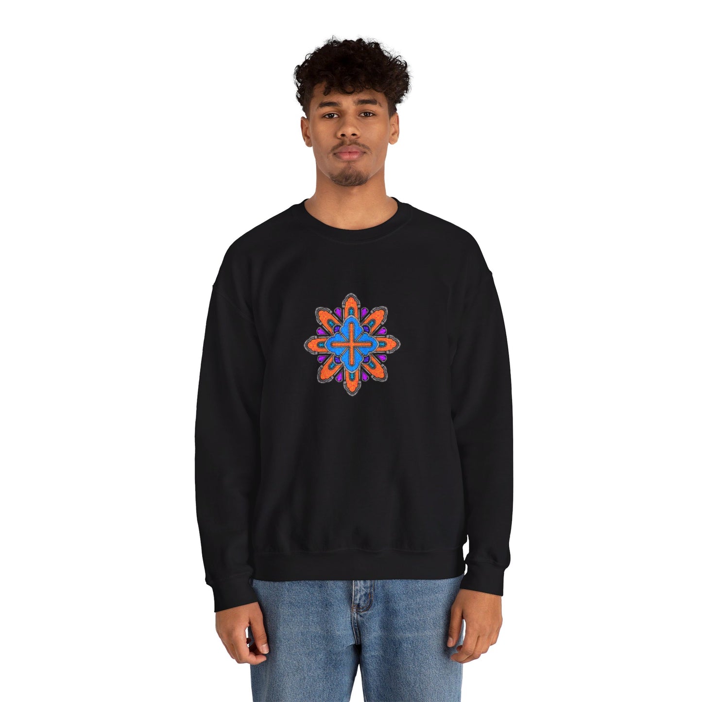 Concrete Flower V3 Dark Theme | Unisex Heavy Blend™ Crewneck Sweatshirt