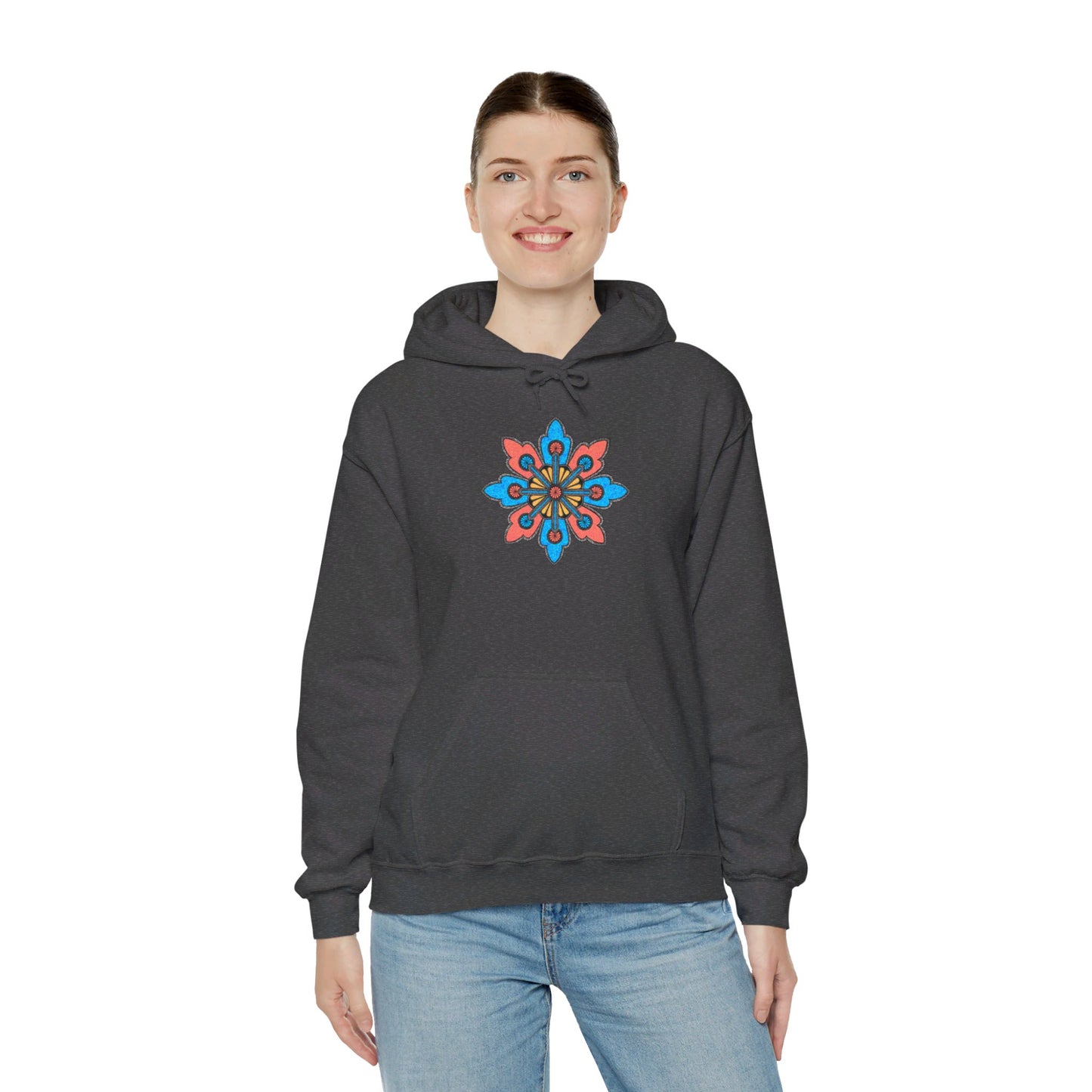 Concrete Flower V2 Dark Theme | Unisex Heavy Blend™ Hooded Sweatshirt