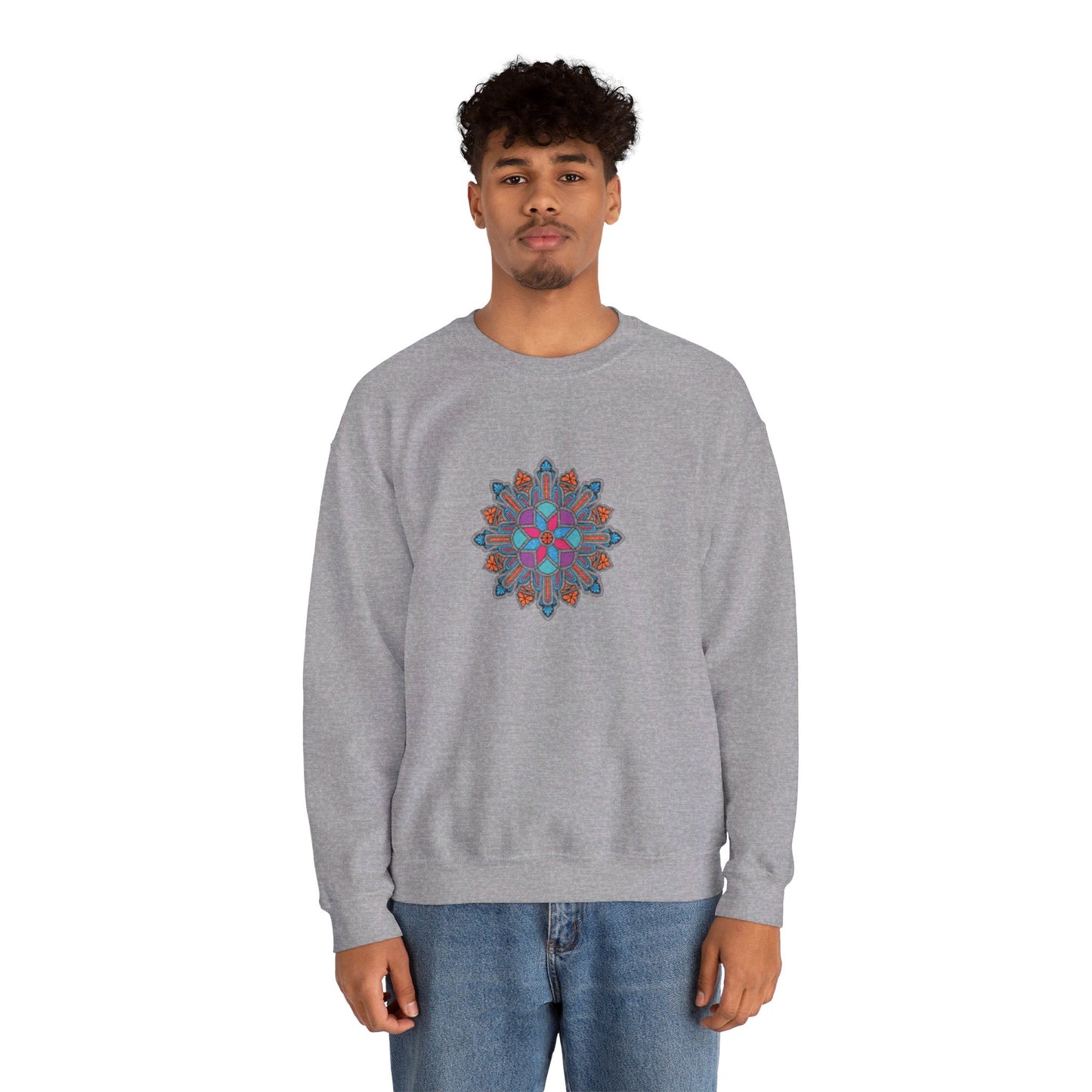 Concrete Flower V1 Light Theme | Unisex Heavy Blend™ Crewneck Sweatshirt