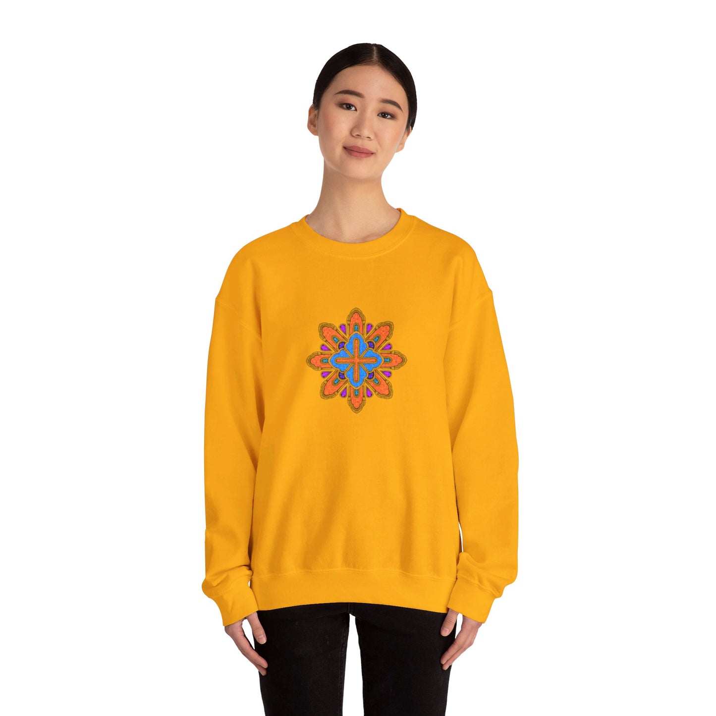 Concrete Flower V3 Light Theme | Unisex Heavy Blend™ Crewneck Sweatshirt