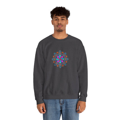 Concrete Flower V1 Dark Theme | Unisex Heavy Blend™ Crewneck Sweatshirt